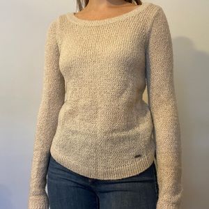 A&F Cream Sweater with Gold Sparkle Detail